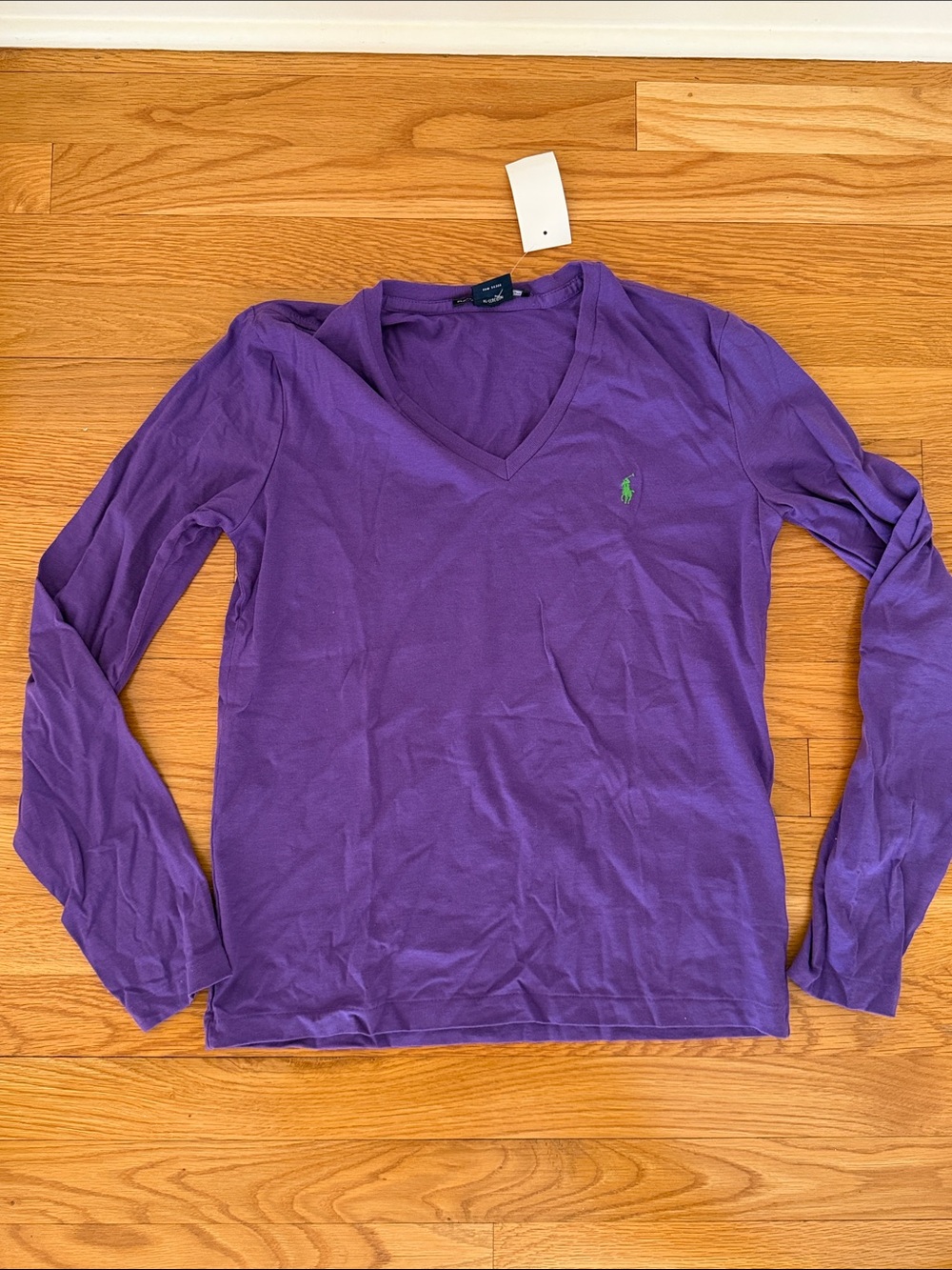Ralph Lauren Purple V-Neck Long Sleeve Shirt